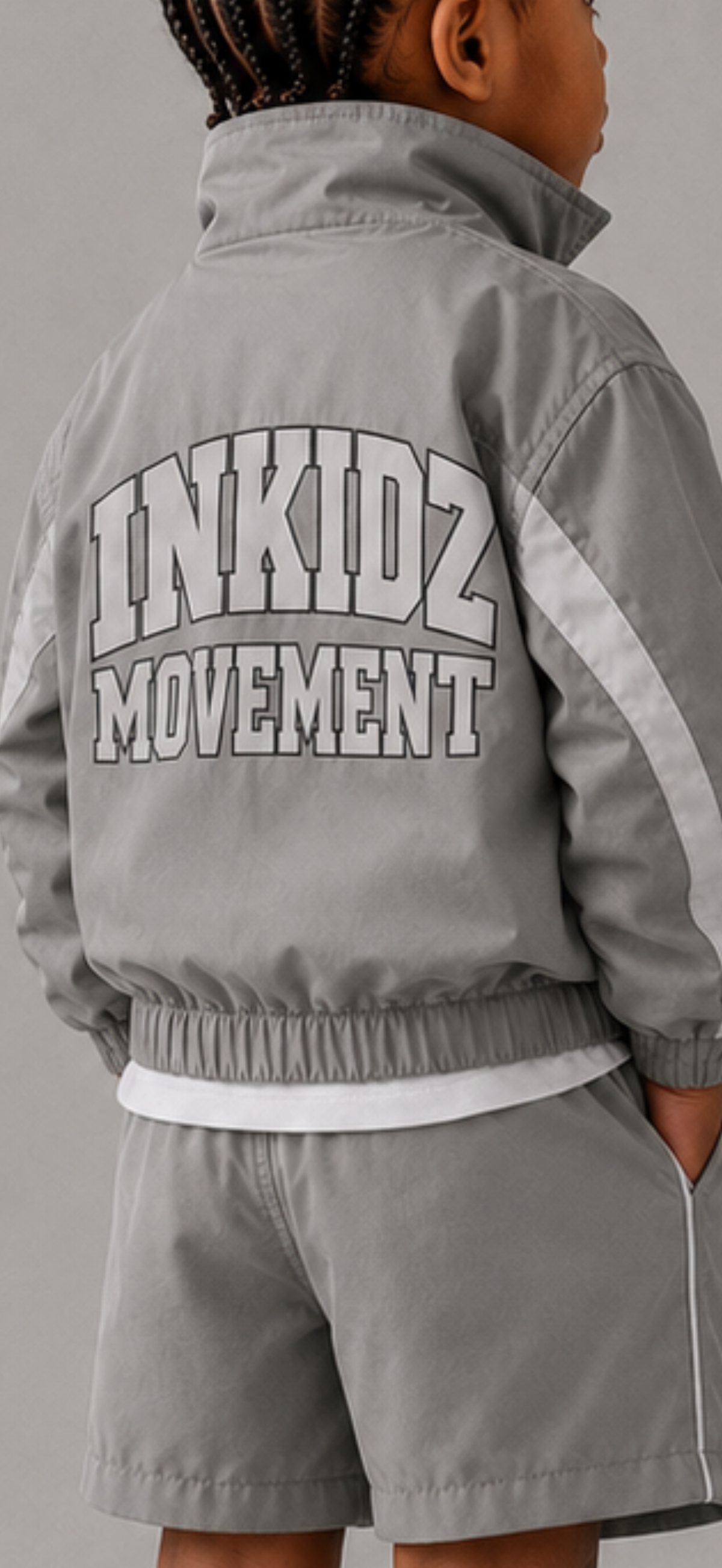 Inkidz Movement Nylon Short Set – Stone Grey
