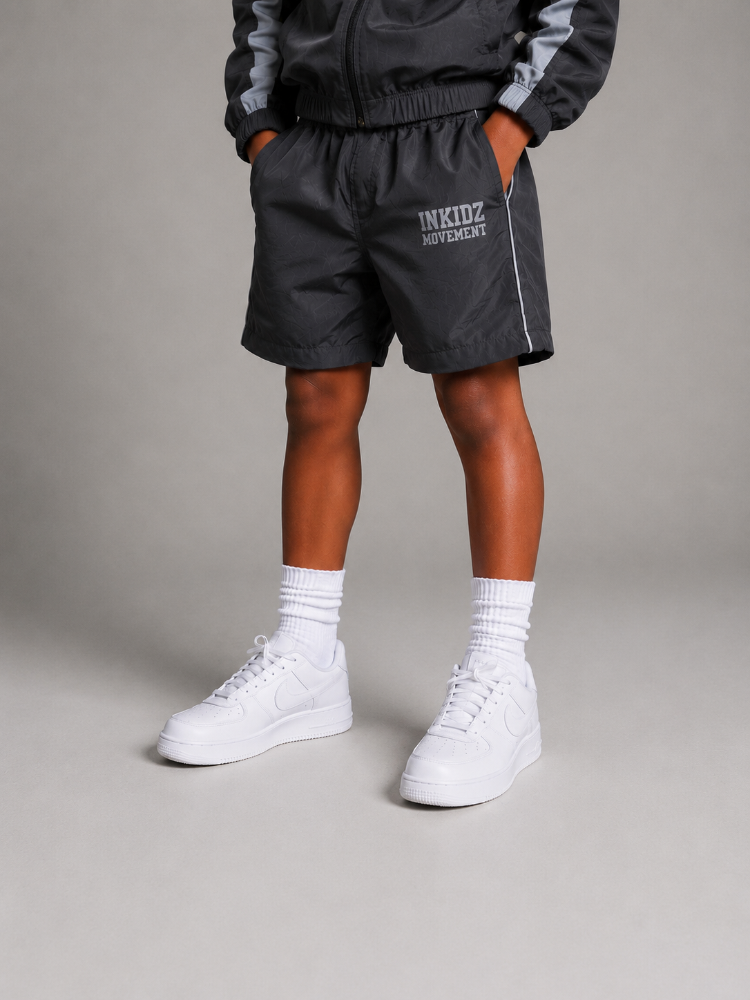 Inkidz Movement Nylon Short Set – Charcoal Grey